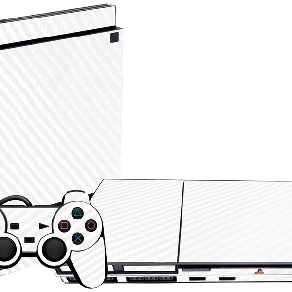 Fibra Carbono Blanco Skin Playstation 2 Slim