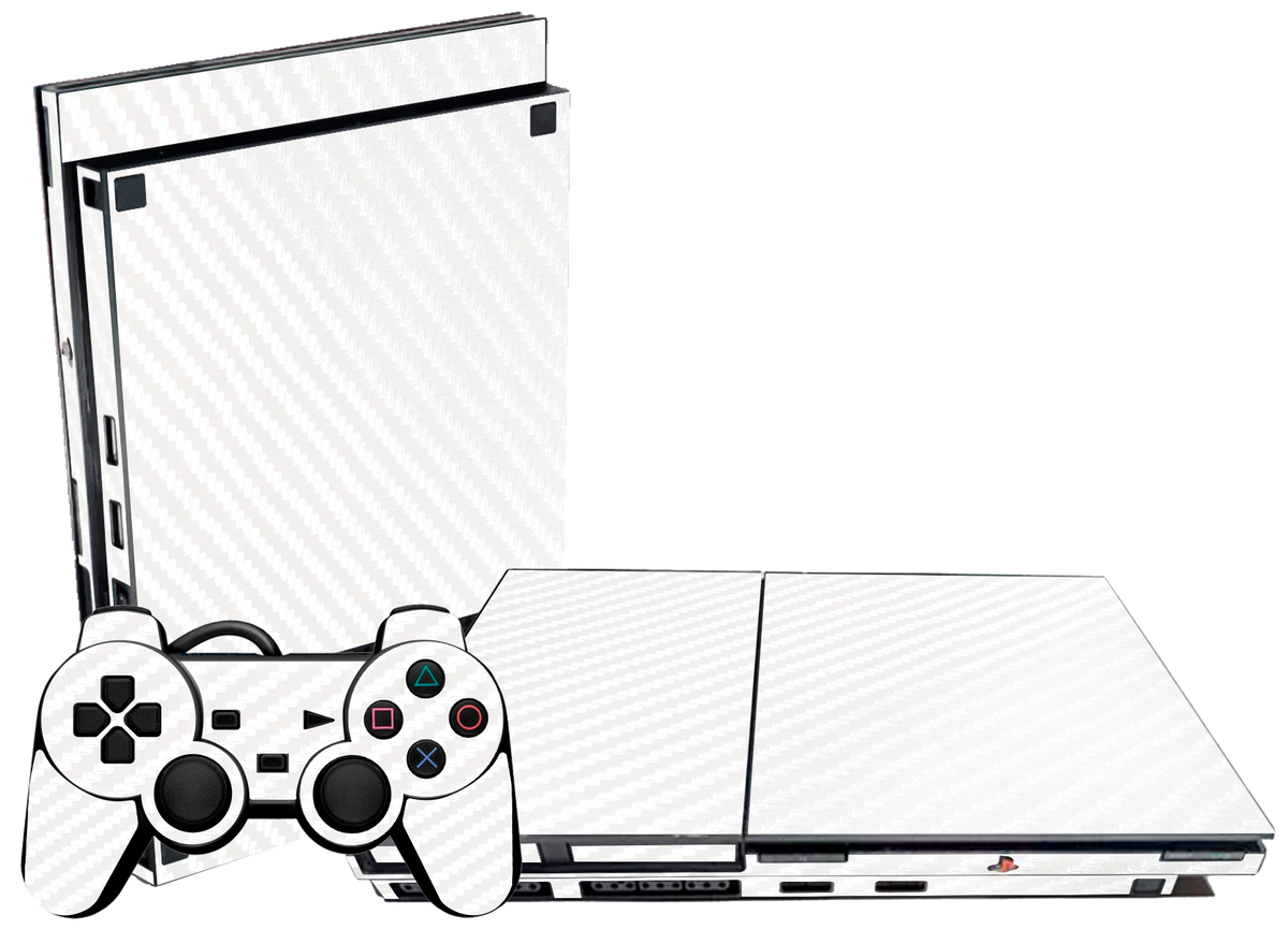 Fibra Carbono Blanco Skin Playstation 2 Slim Xonebrand