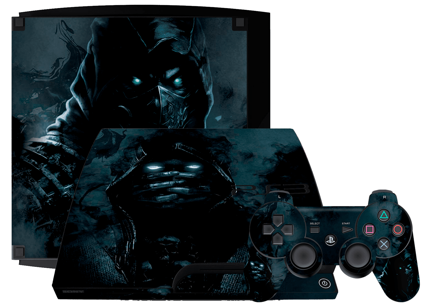 Mortal Kombat Scorpion Skin Playstation 3 Slim Xonebrand