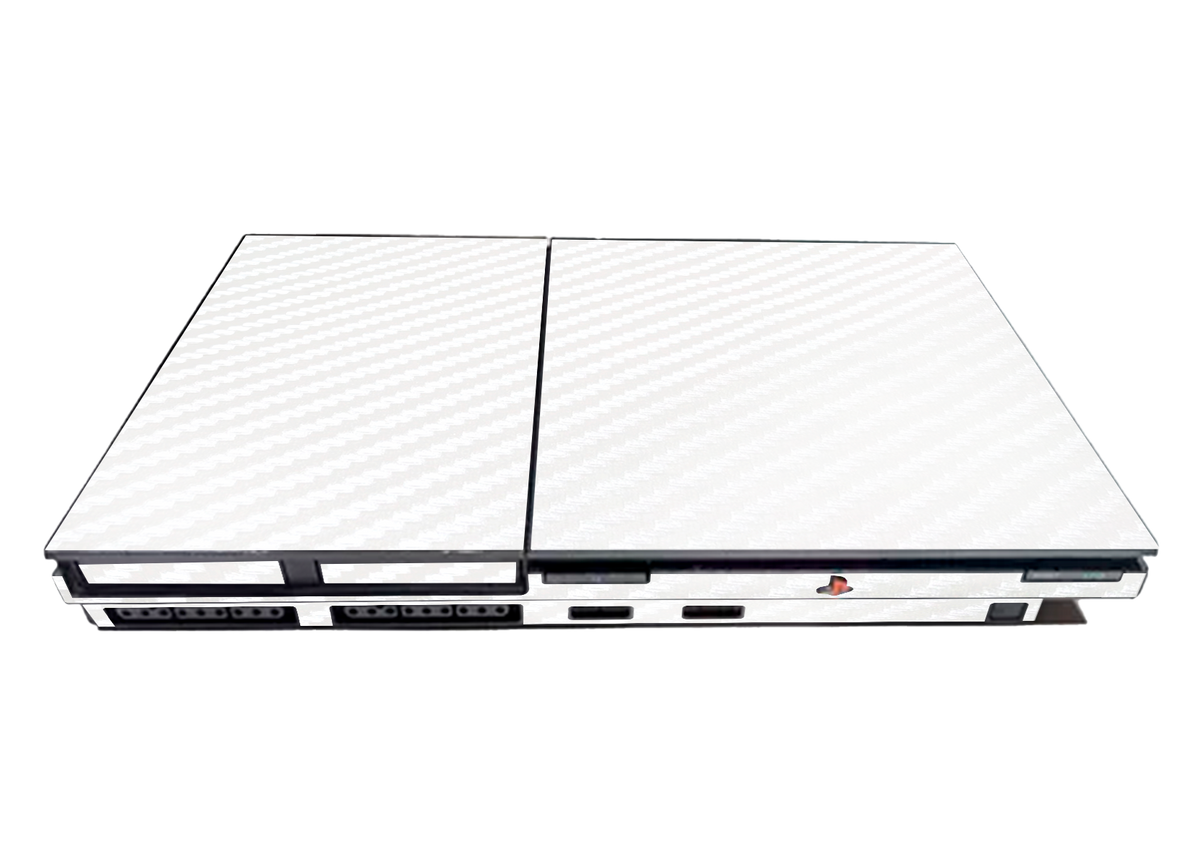 Fibra Carbono Blanco Skin Playstation 2 Slim Xonebrand