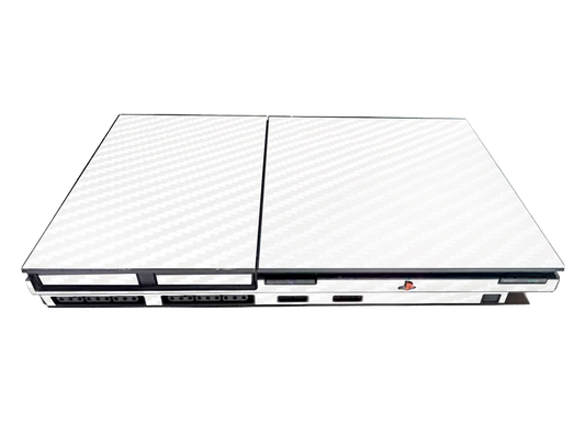 Fibra Carbono Blanco Skin Playstation 2 Slim