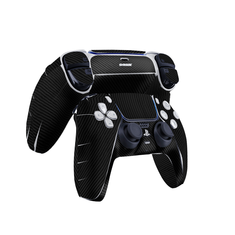 Fibra Carbono Negro Skin Playstation 5 DualSense Full