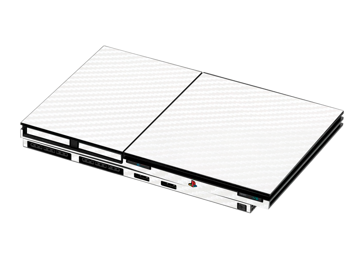Fibra Carbono Blanco Skin Playstation 2 Slim Xonebrand