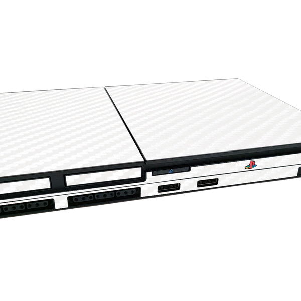 Fibra Carbono Blanco Skin Playstation 2 Slim