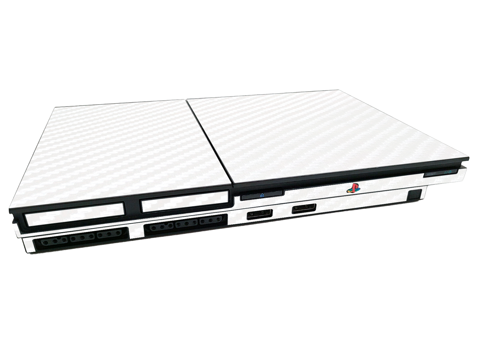 Fibra Carbono Blanco Skin Playstation 2 Slim