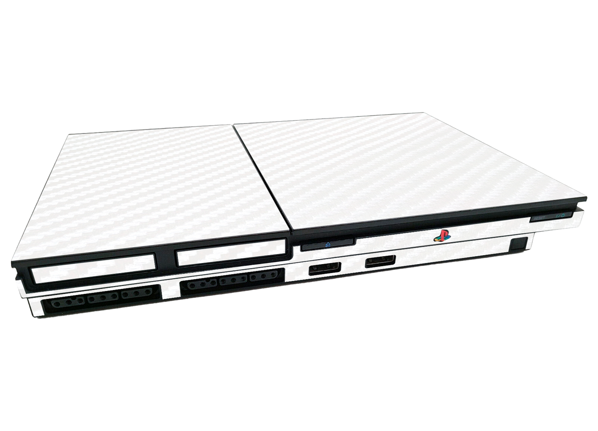 Fibra Carbono Blanco Skin Playstation 2 Slim Xonebrand