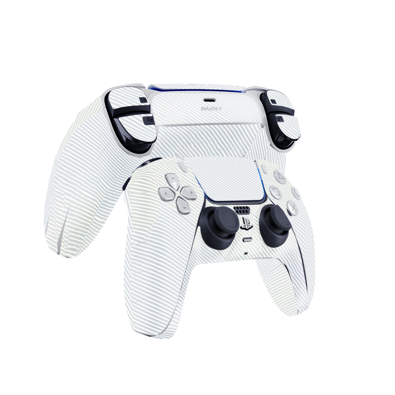 Fibra Carbono Blanco Skin Playstation 5 DualSense Full Xonebrand