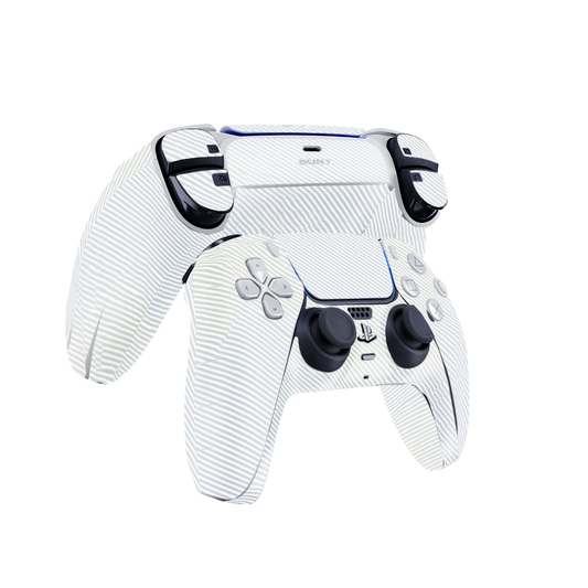 Fibra Carbono Blanco Skin Playstation 5 DualSense Full