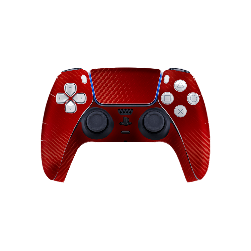 Fibra Carbono Rojo Skin Playstation 5 DualSense Full