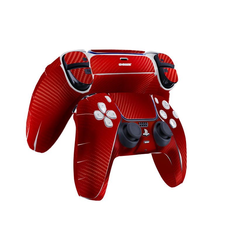 Fibra Carbono Rojo Skin Playstation 5 DualSense Full