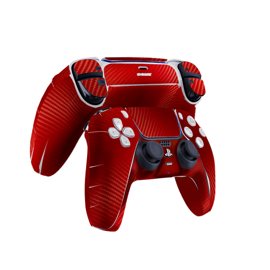 Fibra Carbono Rojo Skin Playstation 5 DualSense Full