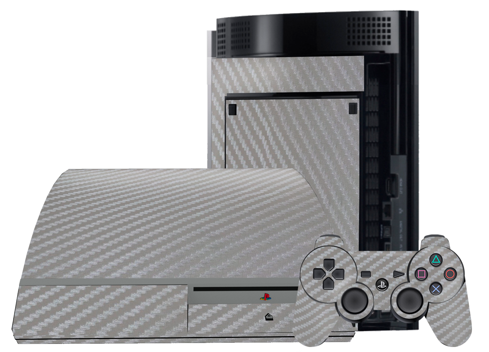 Fibra Carbono Gris Skin Playstation 3 Fat