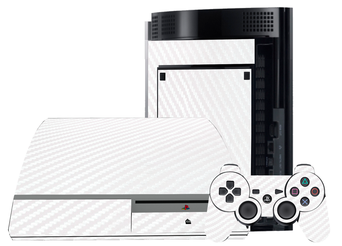 Fibra Carbono Blanco Skin Playstation 3 Fat Xonebrand