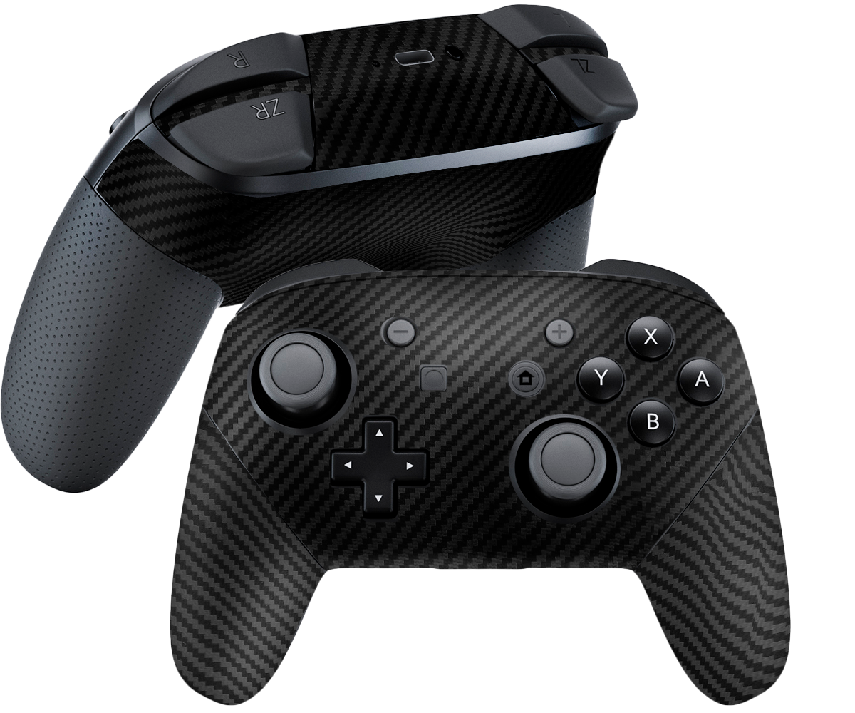 Fibra Carbono Negro Skin Nintendo Switch Pro Controller Xonebrand