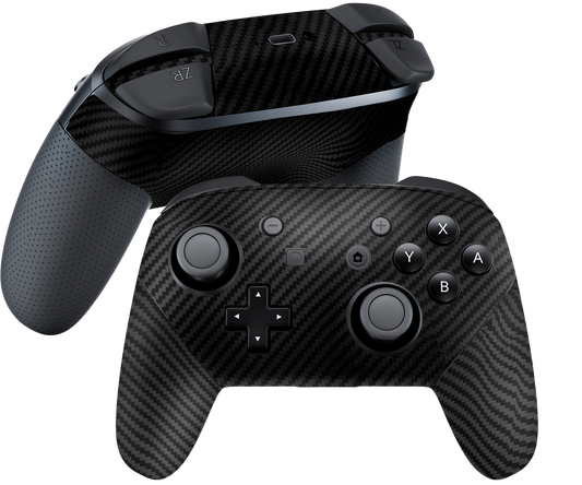 Fibra Carbono Negro Skin Nintendo Switch Pro Controller