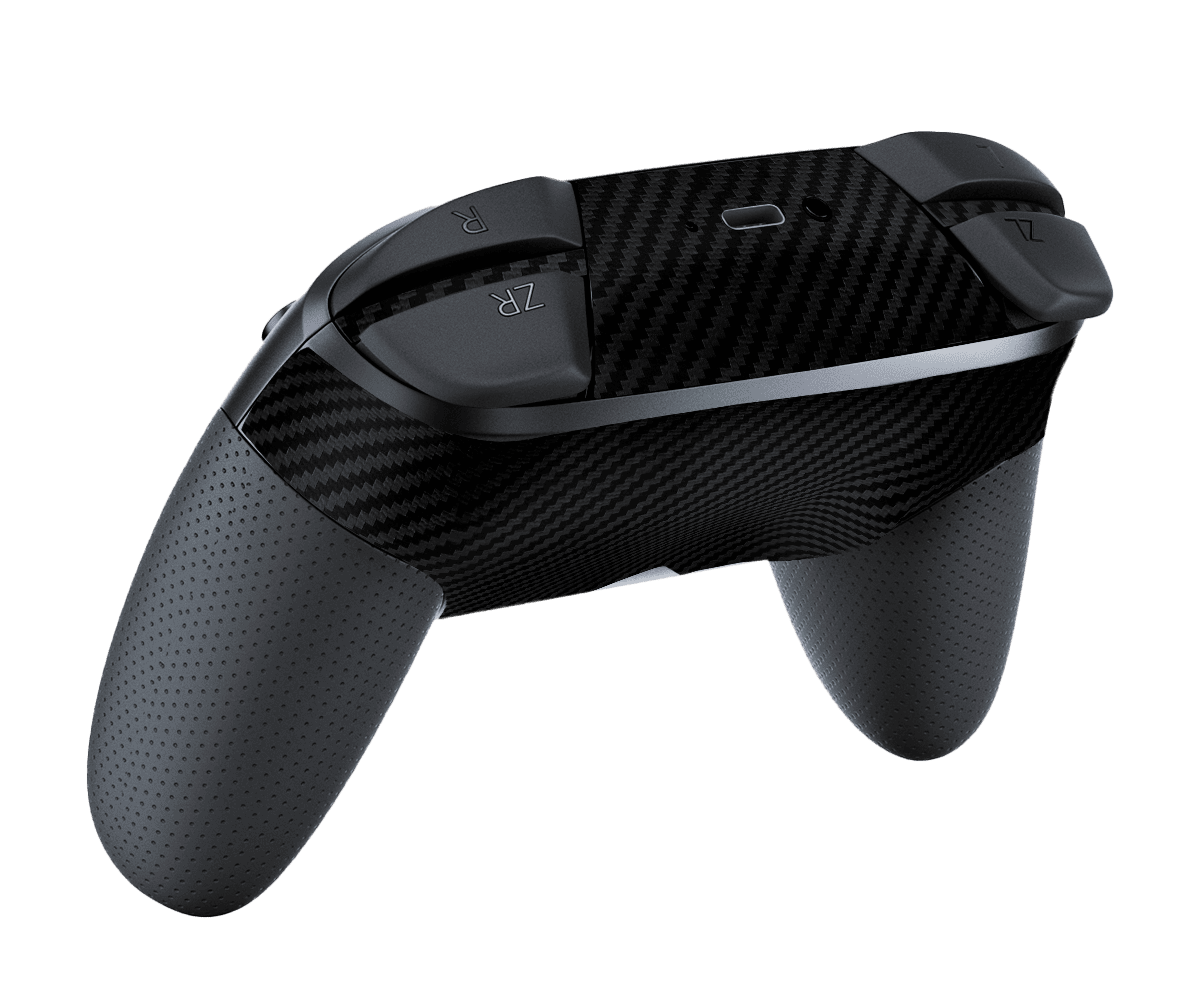 Fibra Carbono Negro Skin Nintendo Switch Pro Controller Xonebrand