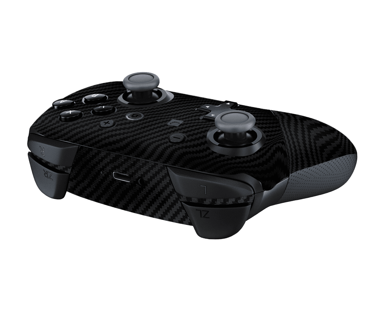 Fibra Carbono Negro Skin Nintendo Switch Pro Controller Xonebrand