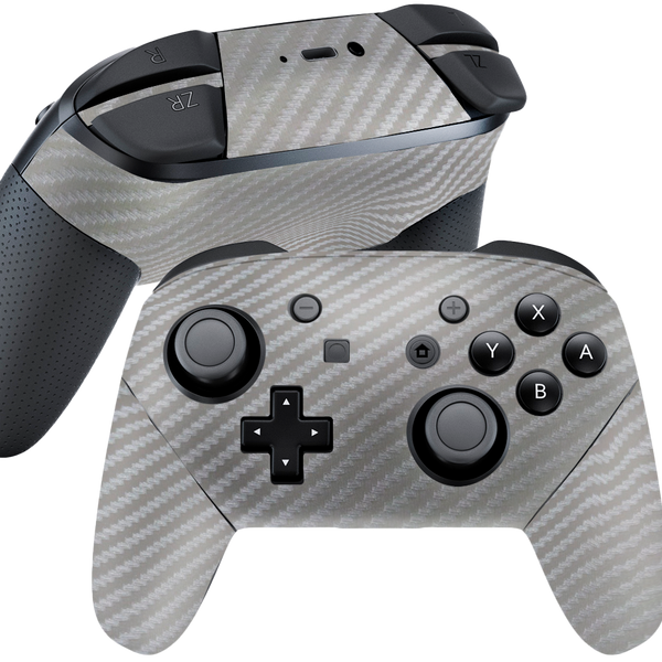 Fibra Carbono Gris Skin Nintendo Switch Pro Controller