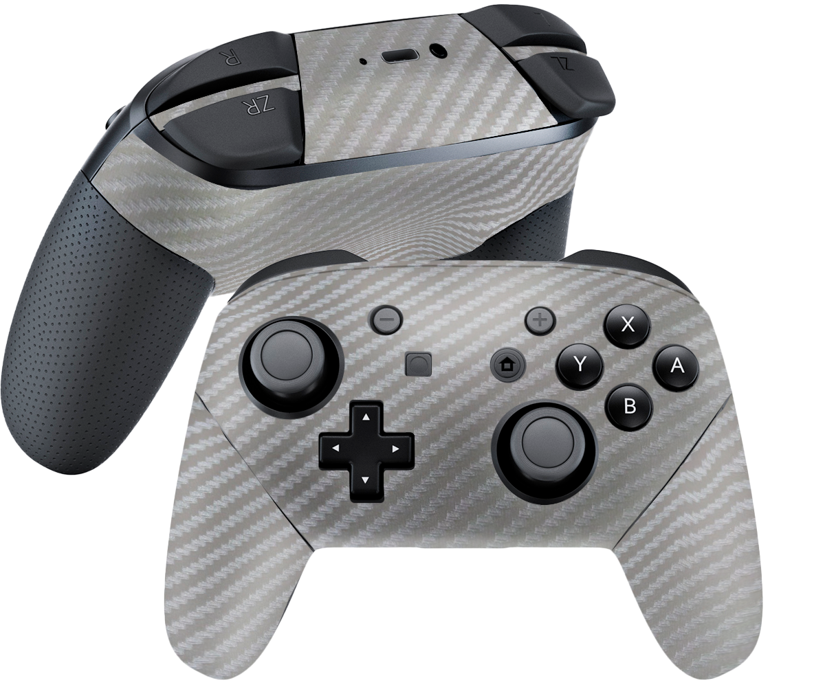 Fibra Carbono Gris Skin Nintendo Switch Pro Controller Xonebrand