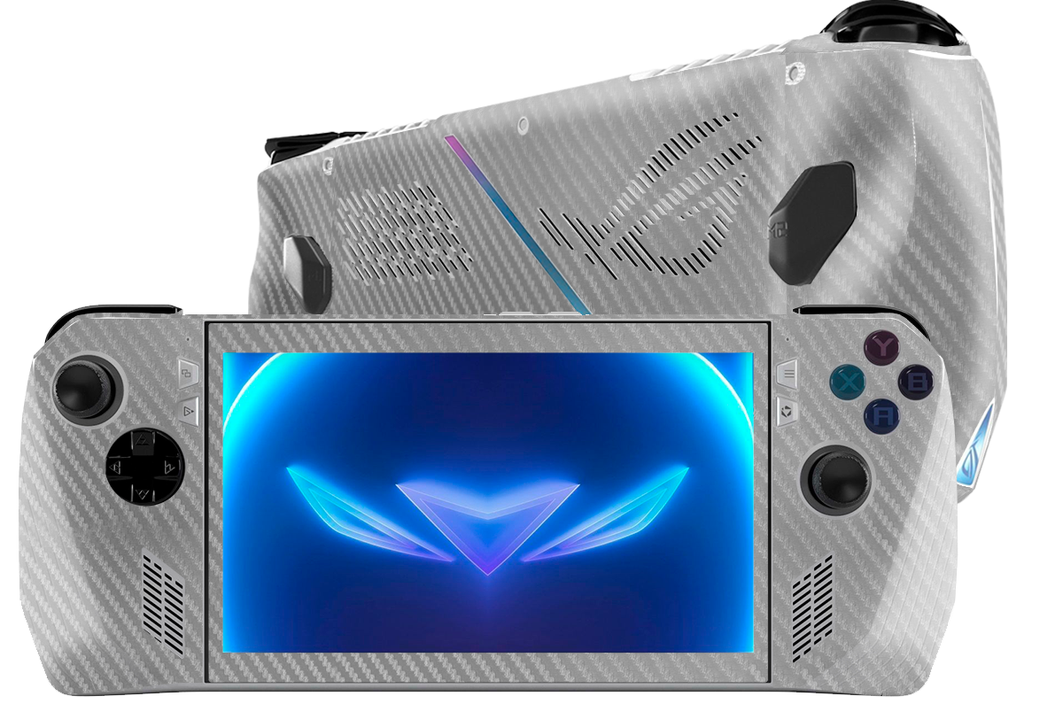 Skin fibra carbono gris para Asus ROG Ally de Xonebrand