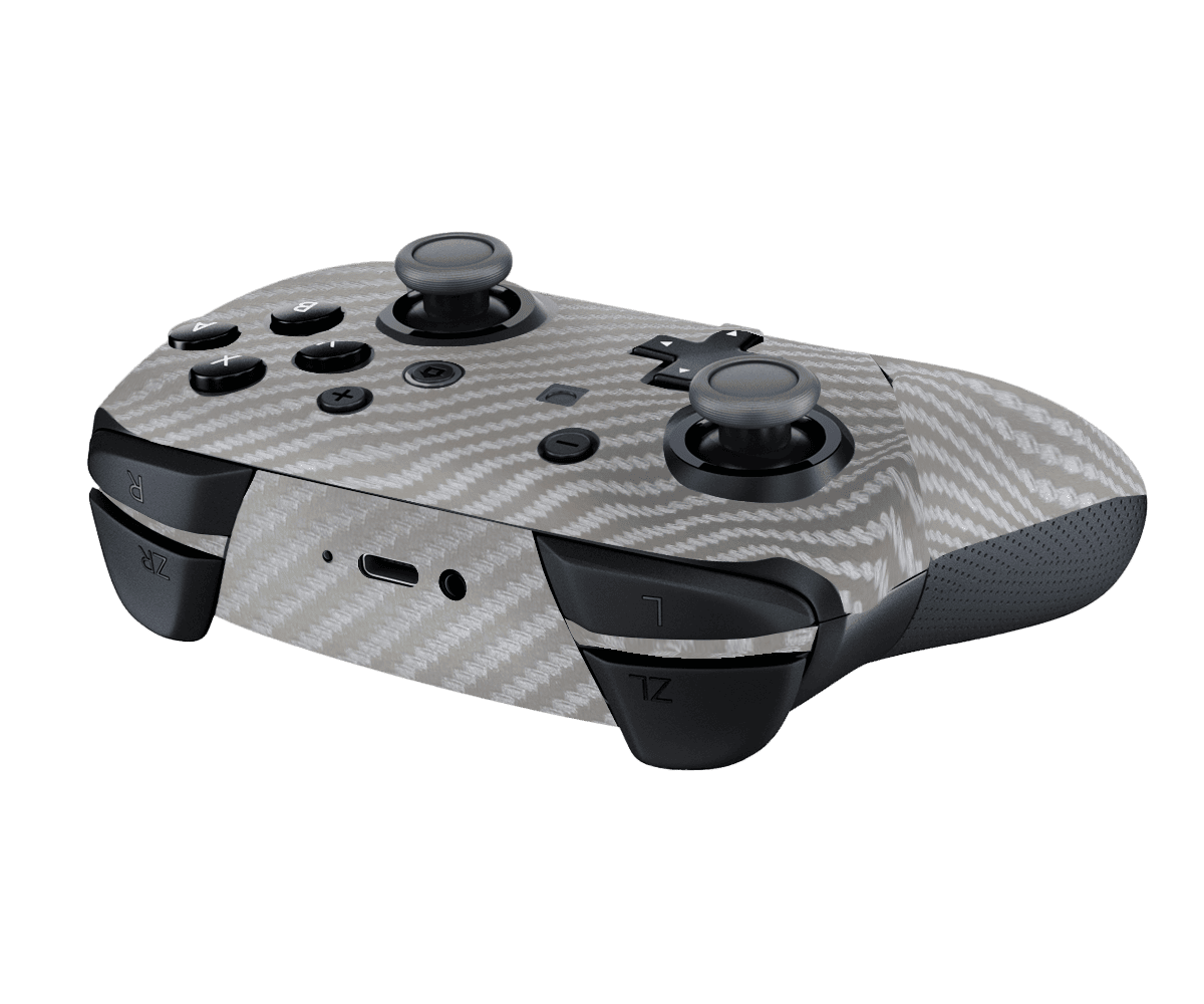 Fibra Carbono Gris Skin Nintendo Switch Pro Controller Xonebrand