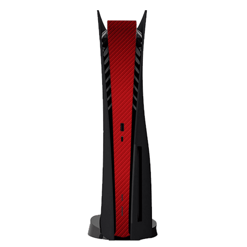 Fibra Carbono Rojo Central PS5 Bundle Skin