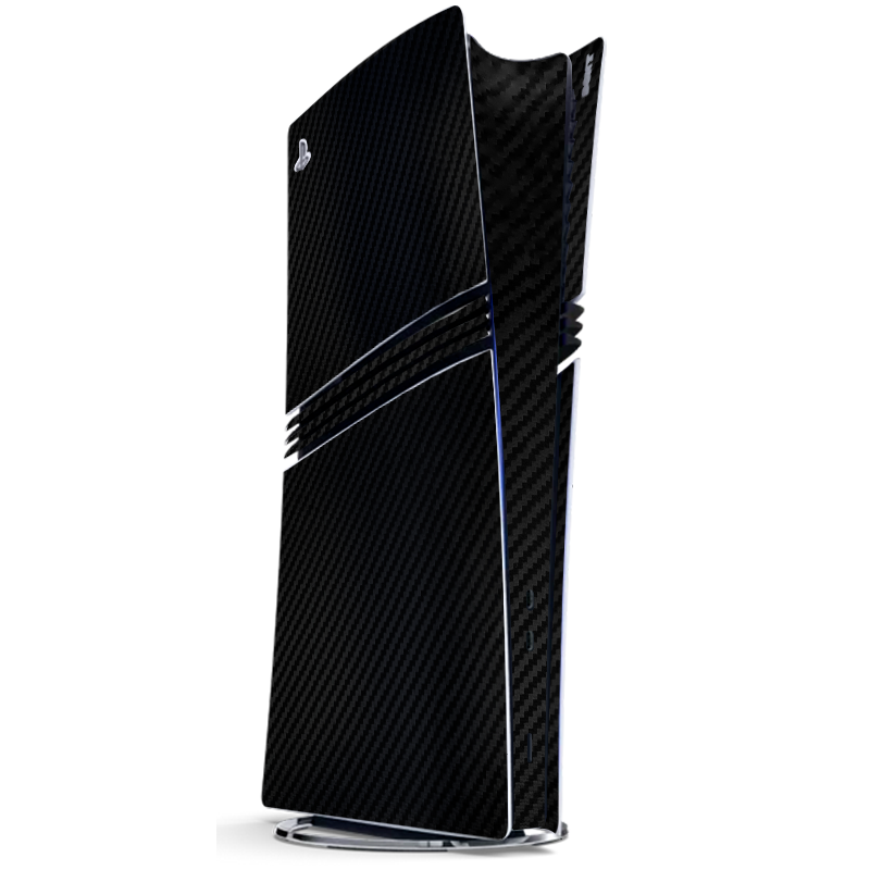 Capa de fibra de carbono preta para Playstation 5 Pro
