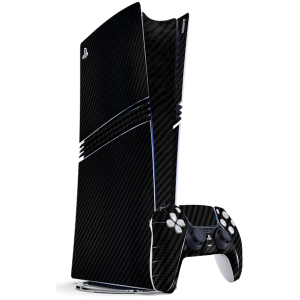 Capa de fibra de carbono preta para Playstation 5 Pro