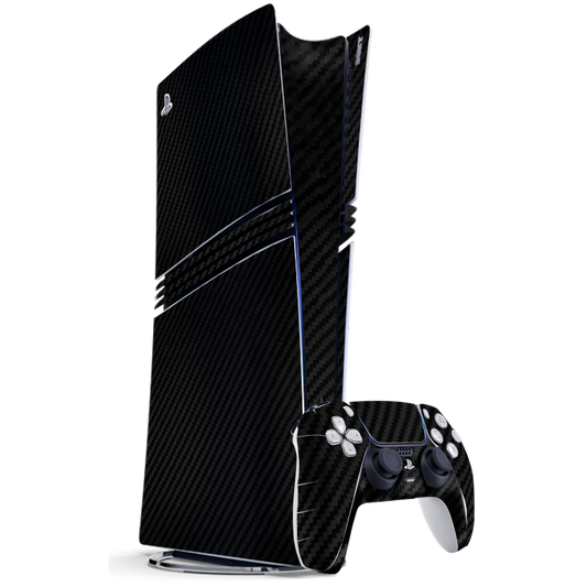 Fibra Carbono Negro Skin Playstation 5 Pro