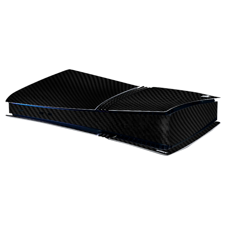 Capa de fibra de carbono preta para Playstation 5 Pro