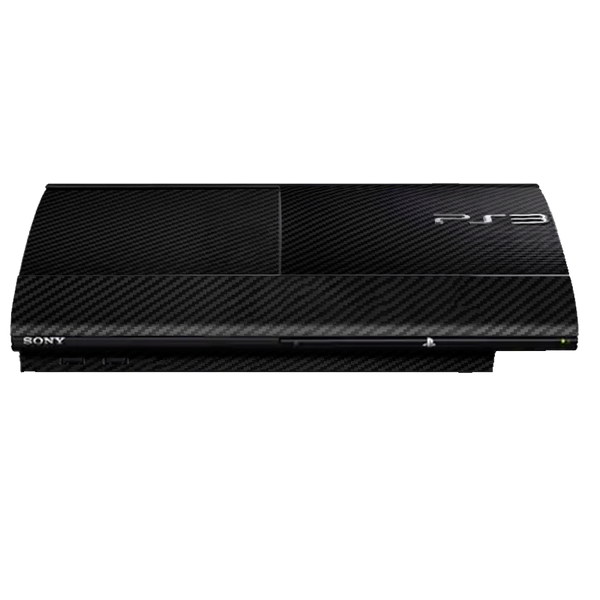Black Carbon Fiber Skin Playstation 3 Super Slim
