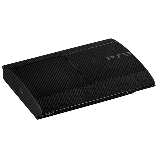 Black Carbon Fiber Skin Playstation 3 Super Slim