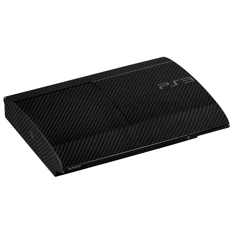 Black Carbon Fiber Skin Playstation 3 Super Slim