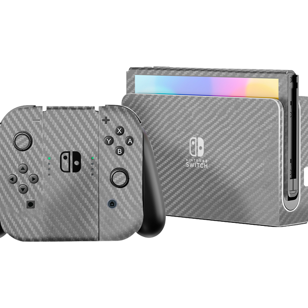 Carbon Fiber Gray Skin Nintendo Switch OLED (2021)