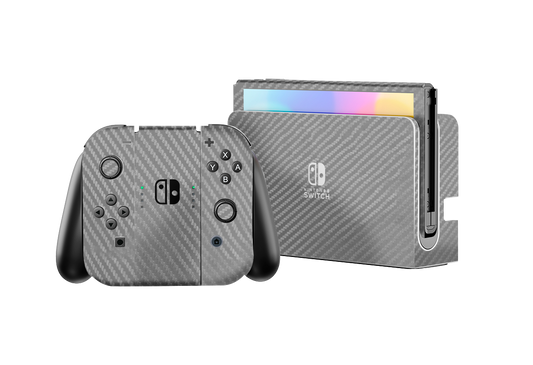 Fibra Carbono Gris Skin Nintendo Switch OLED (2021)