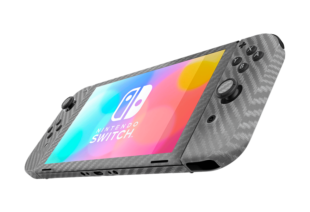 Fibra Carbono Gris Skin Nintendo Switch OLED (2021) Xonebrand