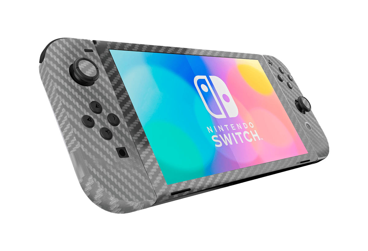 Fibra Carbono Gris Skin Nintendo Switch OLED (2021) Xonebrand
