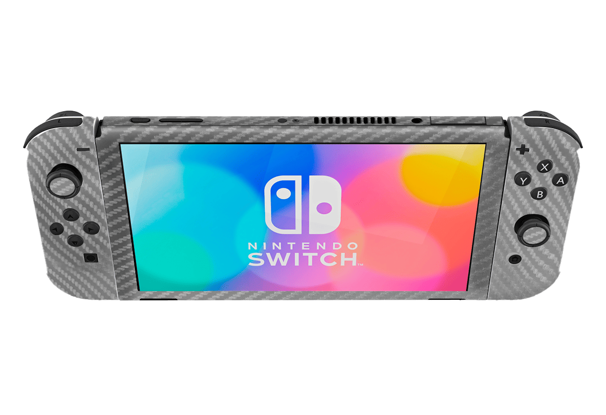 Fibra Carbono Gris Skin Nintendo Switch OLED (2021) Xonebrand