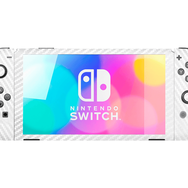 White Carbon Fiber Skin Nintendo Switch OLED (2021)