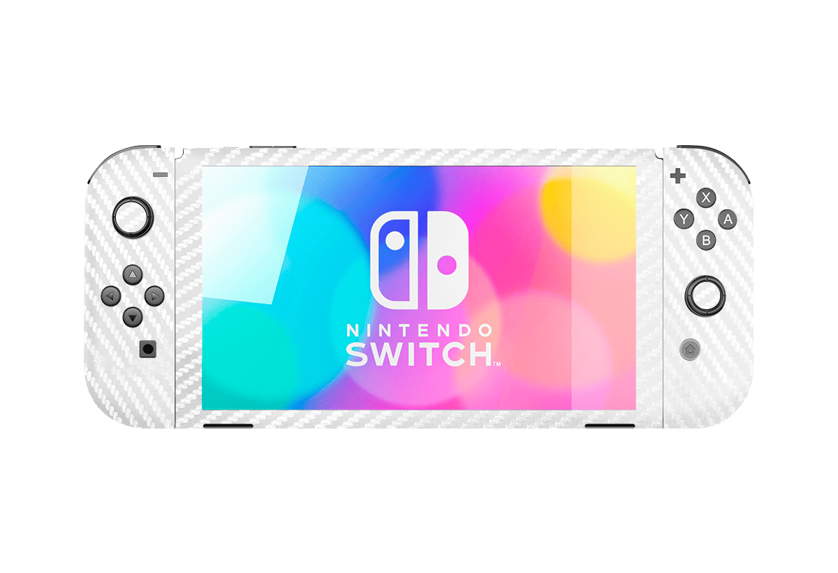 White Carbon Fiber Skin Nintendo Switch OLED (2021)