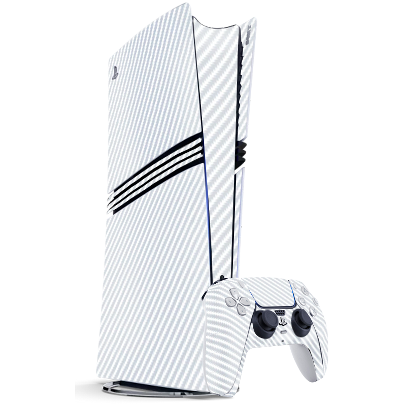 Fibra Carbono Blanco Skin Playstation 5 Pro
