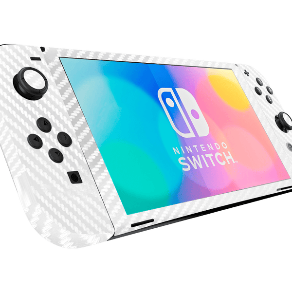 White Carbon Fiber Skin Nintendo Switch OLED (2021)