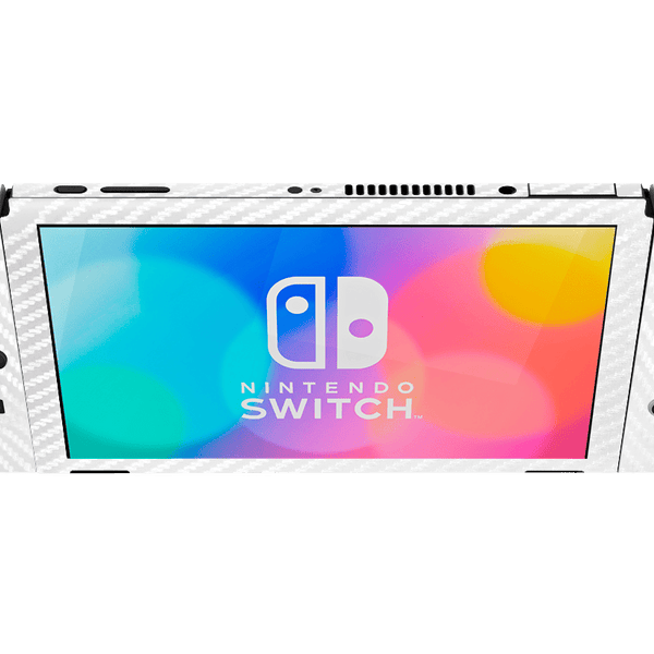 White Carbon Fiber Skin Nintendo Switch OLED (2021)