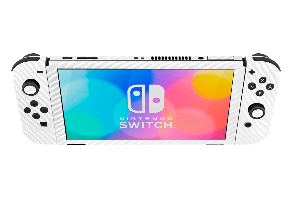 White Carbon Fiber Skin Nintendo Switch OLED (2021)