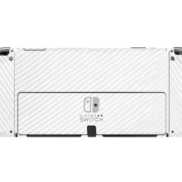 White Carbon Fiber Skin Nintendo Switch OLED (2021)
