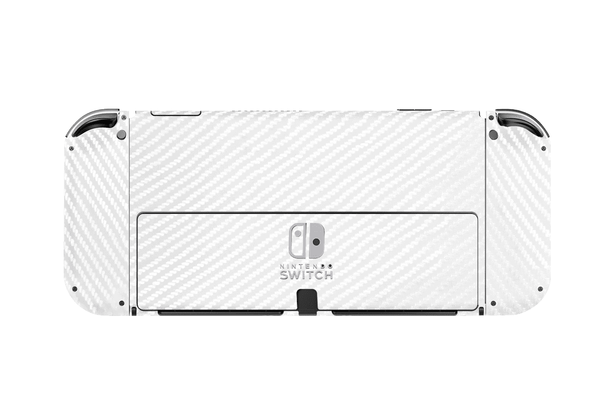 White Carbon Fiber Skin Nintendo Switch OLED (2021)
