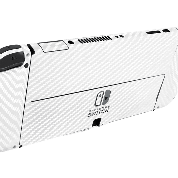 White Carbon Fiber Skin Nintendo Switch OLED (2021)