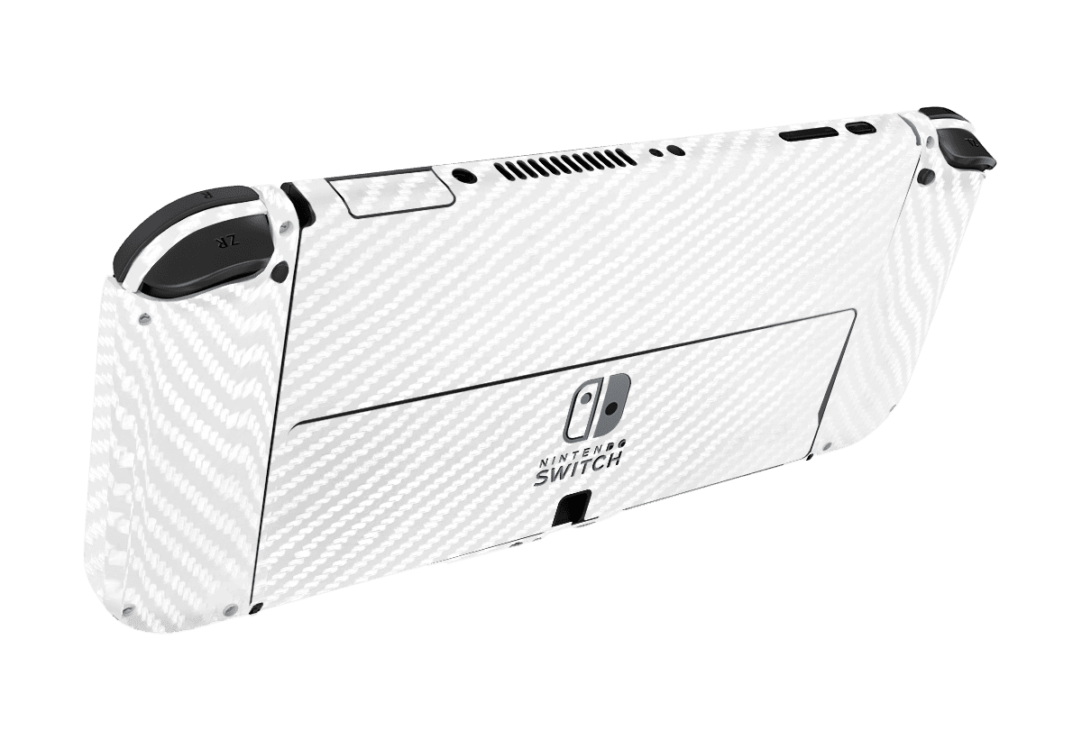 White Carbon Fiber Skin Nintendo Switch OLED (2021)