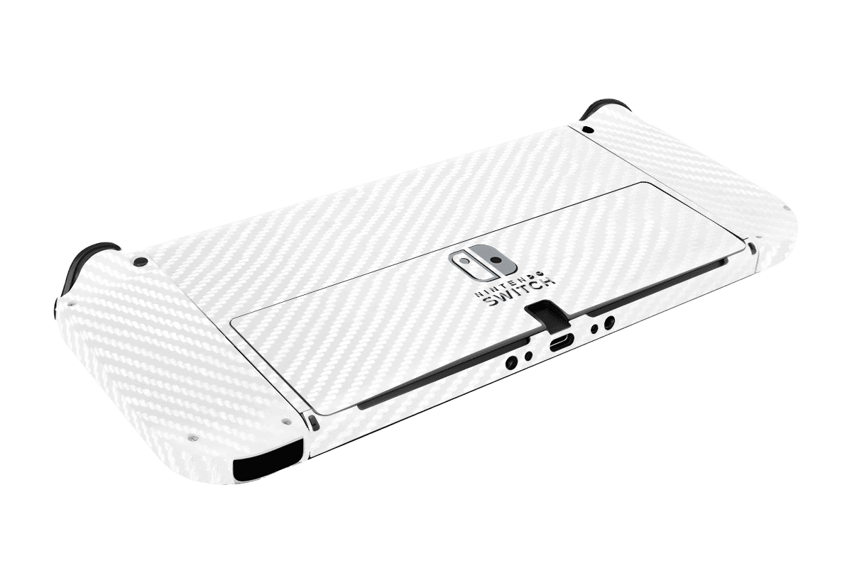 White Carbon Fiber Skin Nintendo Switch OLED (2021)