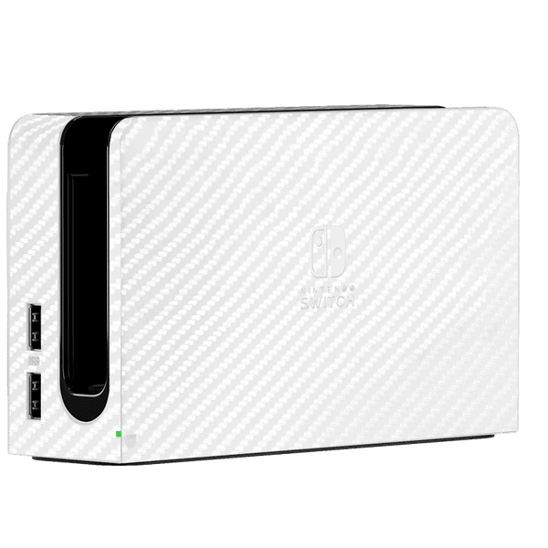 White Carbon Fiber Skin Nintendo Switch OLED (2021)